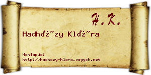 Hadházy Klára névjegykártya