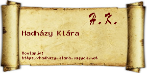 Hadházy Klára névjegykártya
